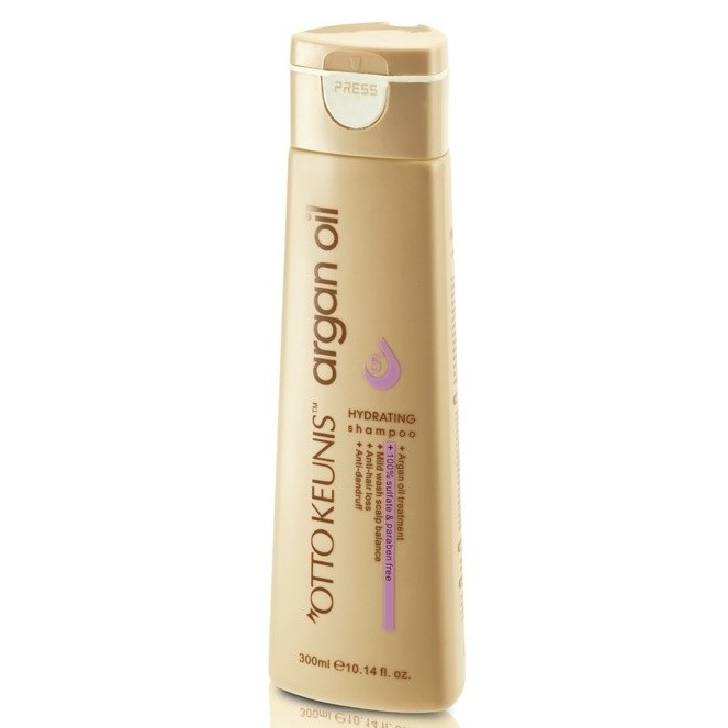 Шампунь Otto Keunis Hydrating Shampoo Бессульфатный шампунь линии Argan Oil 5+, не содержит сульфатов и подходит для любых типов волос, 300 мл.