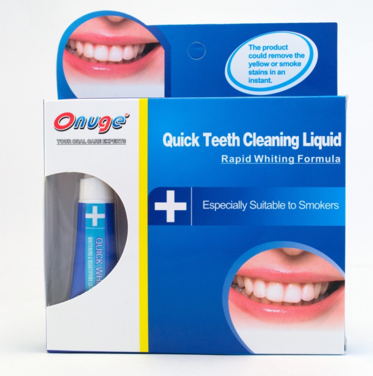 Onuge Quick Teeth Cleaning Liquid Средство для отбеливания зубов, имеет уникальную очищающую формулу, которая без особого труда удаляет потемнения эмали зубов.