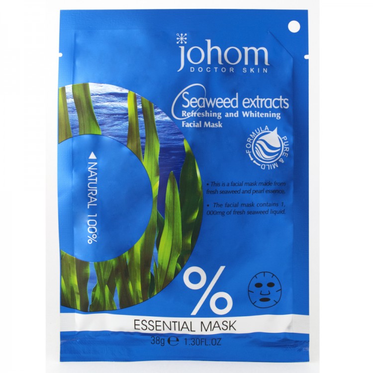 Johom Doctor Skin с морскими водорослями Маска для лица с экстрактом морских водорослей и жемчужной эссенцией, подходит для ухода за всеми типами кожи, 38 гр.